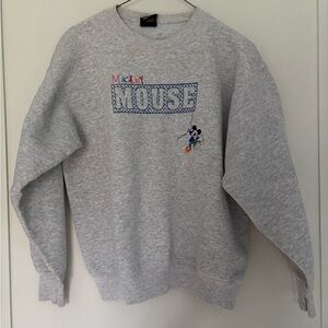 Vintage 90s Mickey Mouse Grey Graphic Crewneck Sweatshirt